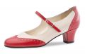 Werner Kern Tanzschuhe Emma creme / rot 4,5 cm
